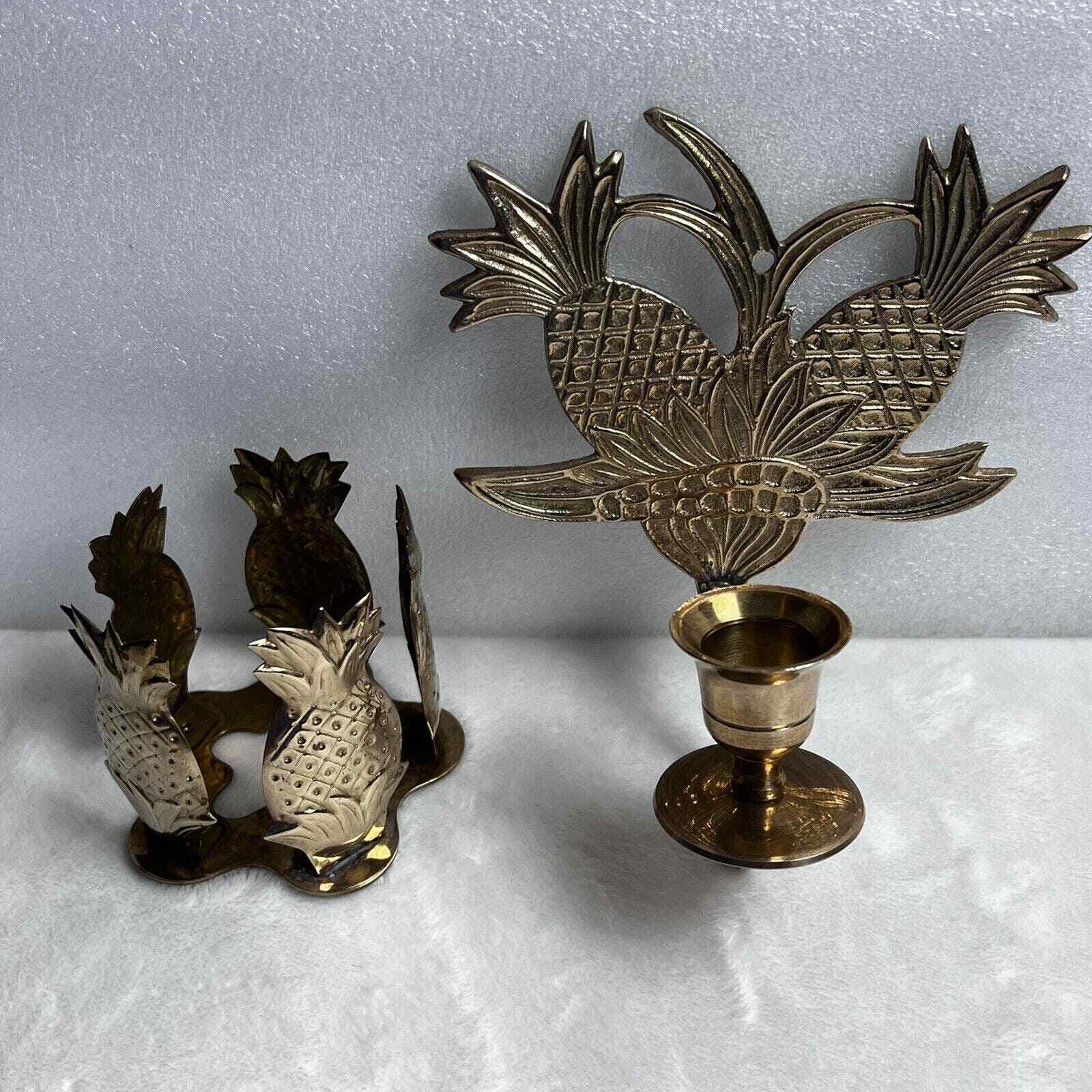 Vintage Brass Pineapple Wall Candle Sconce Holder & Votive ￼tea light Holder