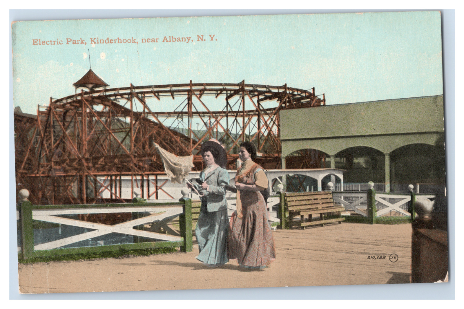 Vintage Postcard Electric Park, Kinderbrook, near Albany, NY Edwardian Women Unp