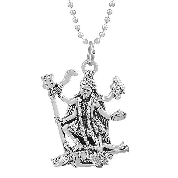 Silver Plated Goddess Kali Maa Pendant for Men & Women