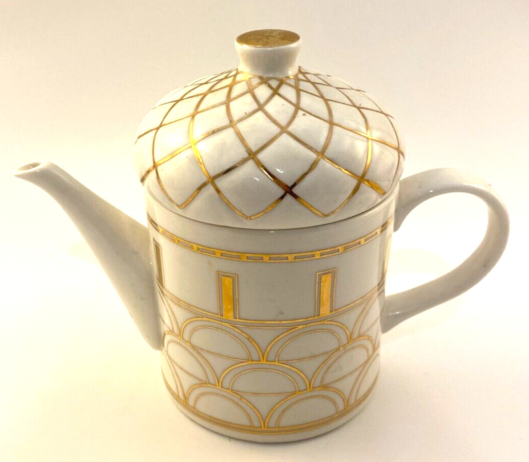 Grace\'s Teaware Onion Dome Gold White Teapot