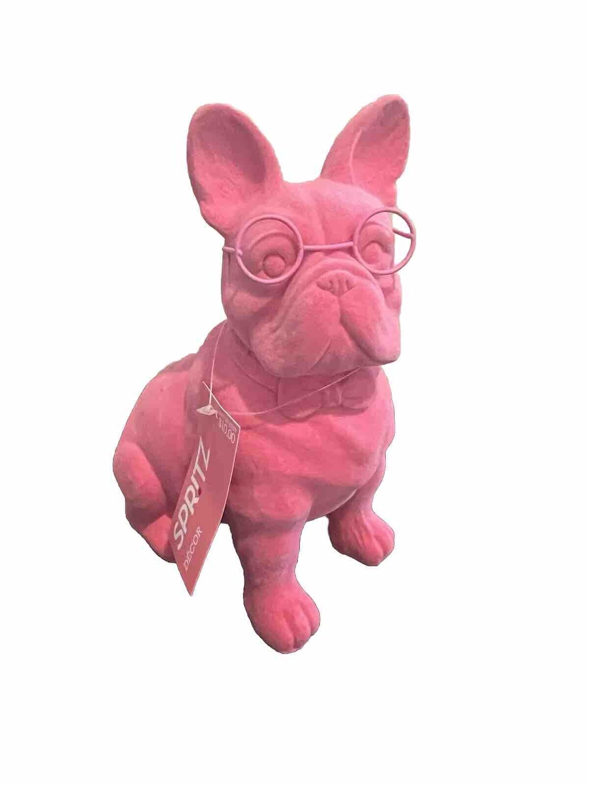 2024 Spritz Valentines Day Pink French Bulldog Flocked Figurine Target Dog Decor