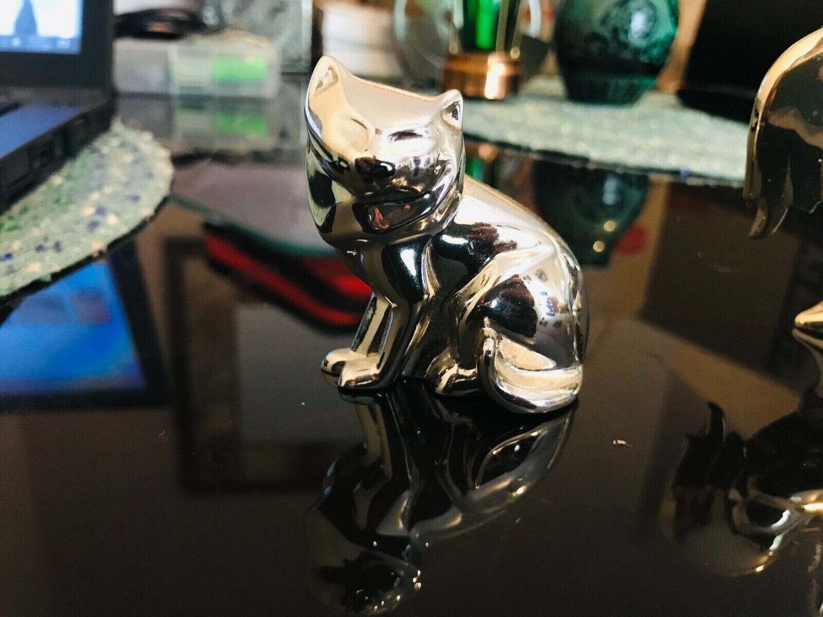 Christofle RARE Silver Plate Sitting  CAT Figurine