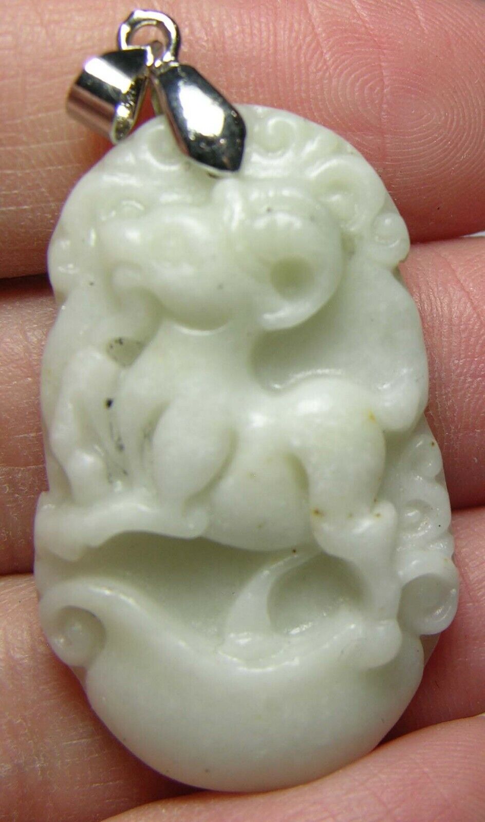 45.20ct Tibet Natural Jade Zodiac Sign - Year of the Goat Pendant 9.05g 36mm