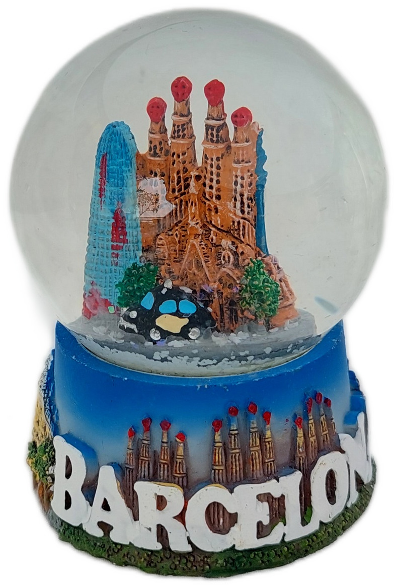 New Souvenir Snowdome Spain I Love Barcelona Snow Globe Sagrada Familia.Blue 90m