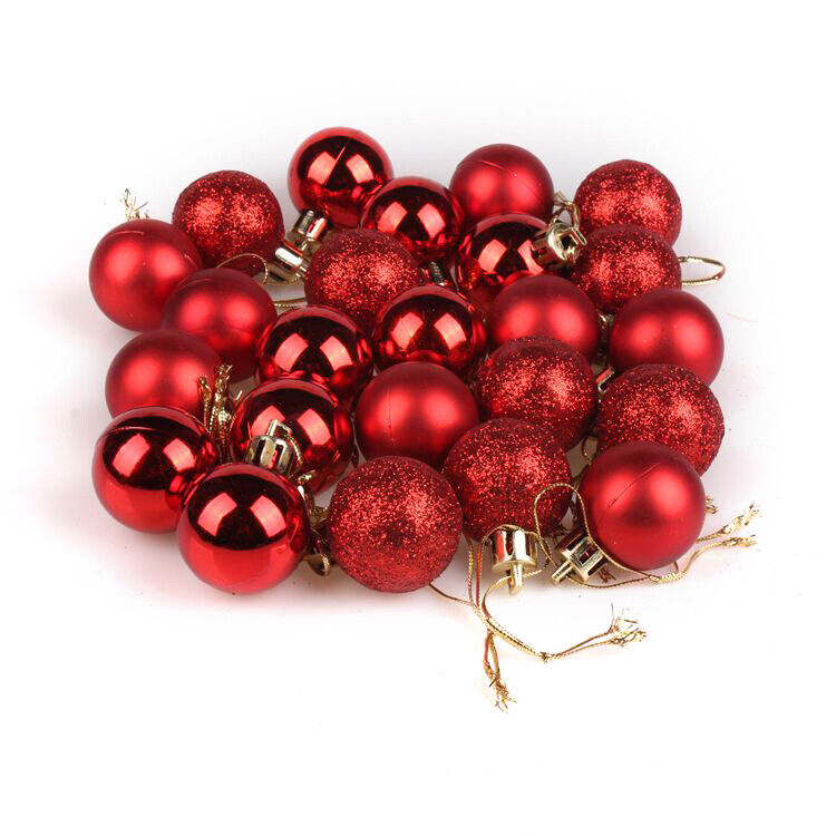 24Pcs Box Christmas Glitter Ball Ornaments Xmas Tree Ball Hanging Party Decor US