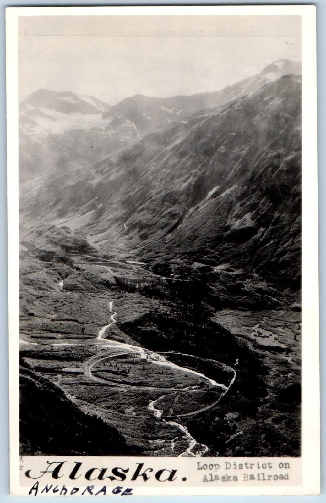 Anchorage Alaska AK Postcard RPPC Photo Loop District On Alaska Railroad c1930's