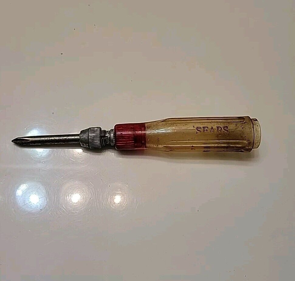 Vintage Sears Phillips Head Screwdriver Tool Yellow And Red 