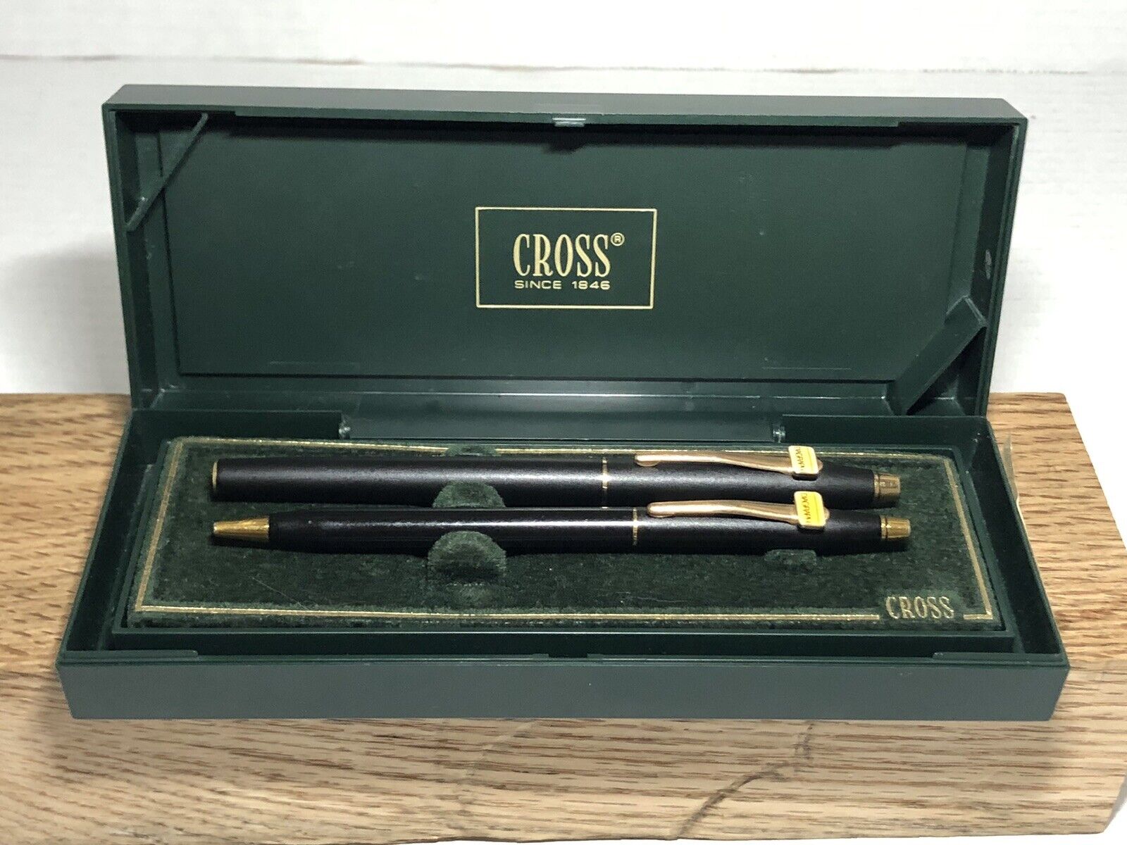 DUO Cross Century Classic Matte Black and 23kt Gold Ballpoint Pen and Rollerball