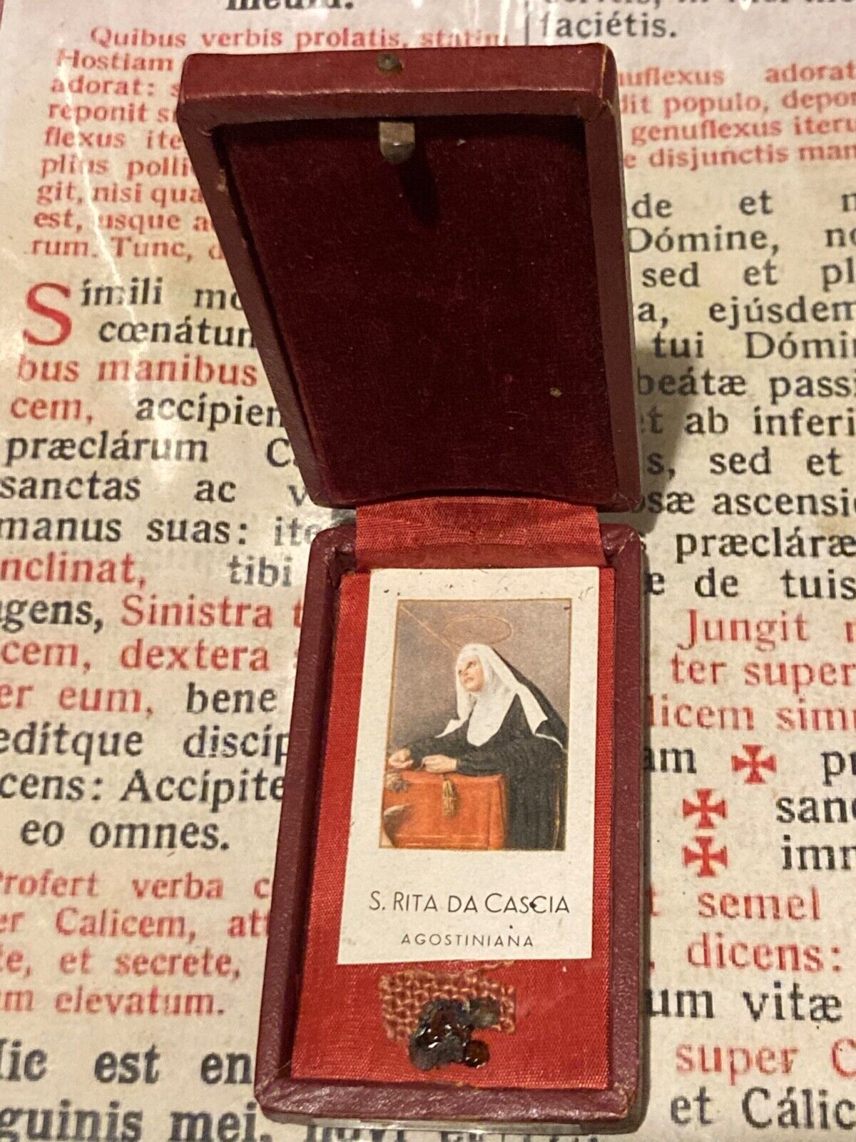 RARE ANCIENT ST Rita RELIC with wax seal : St. Kolostor - Stunning and Special 