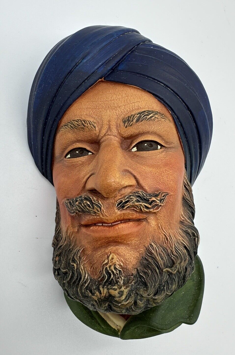 Vintage 1966 Bossons England SIKH Head Chalkware wall Hanging hand painted