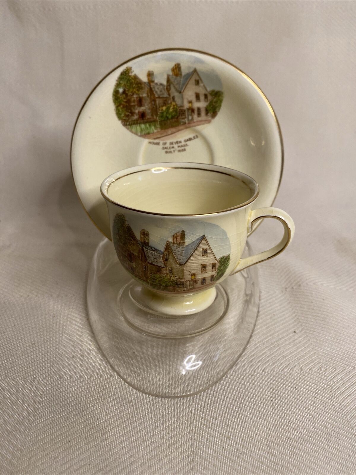 House of Seven Gables Salem Tea Cup & Saucer Set Royal Winton Jonroth England
