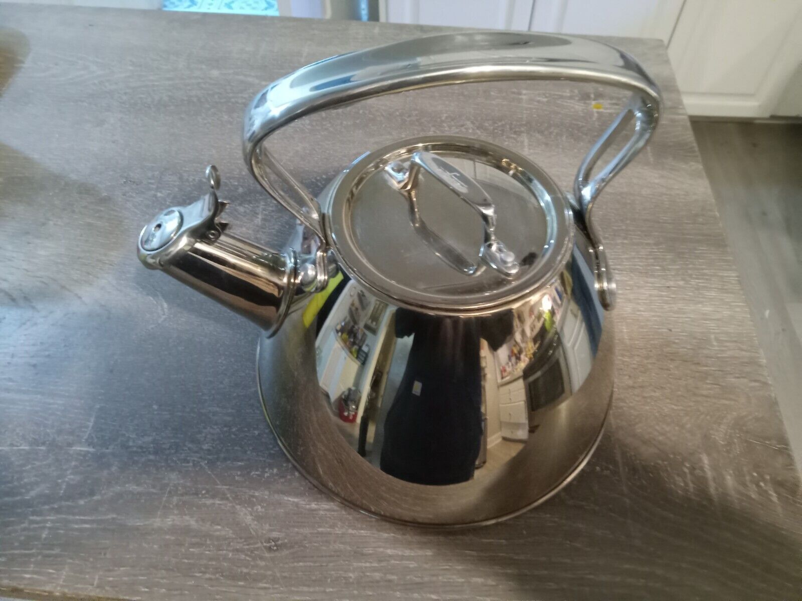 All Clad Stainless Steel Tea Kettle 2 qt Whistling Induction Compatible