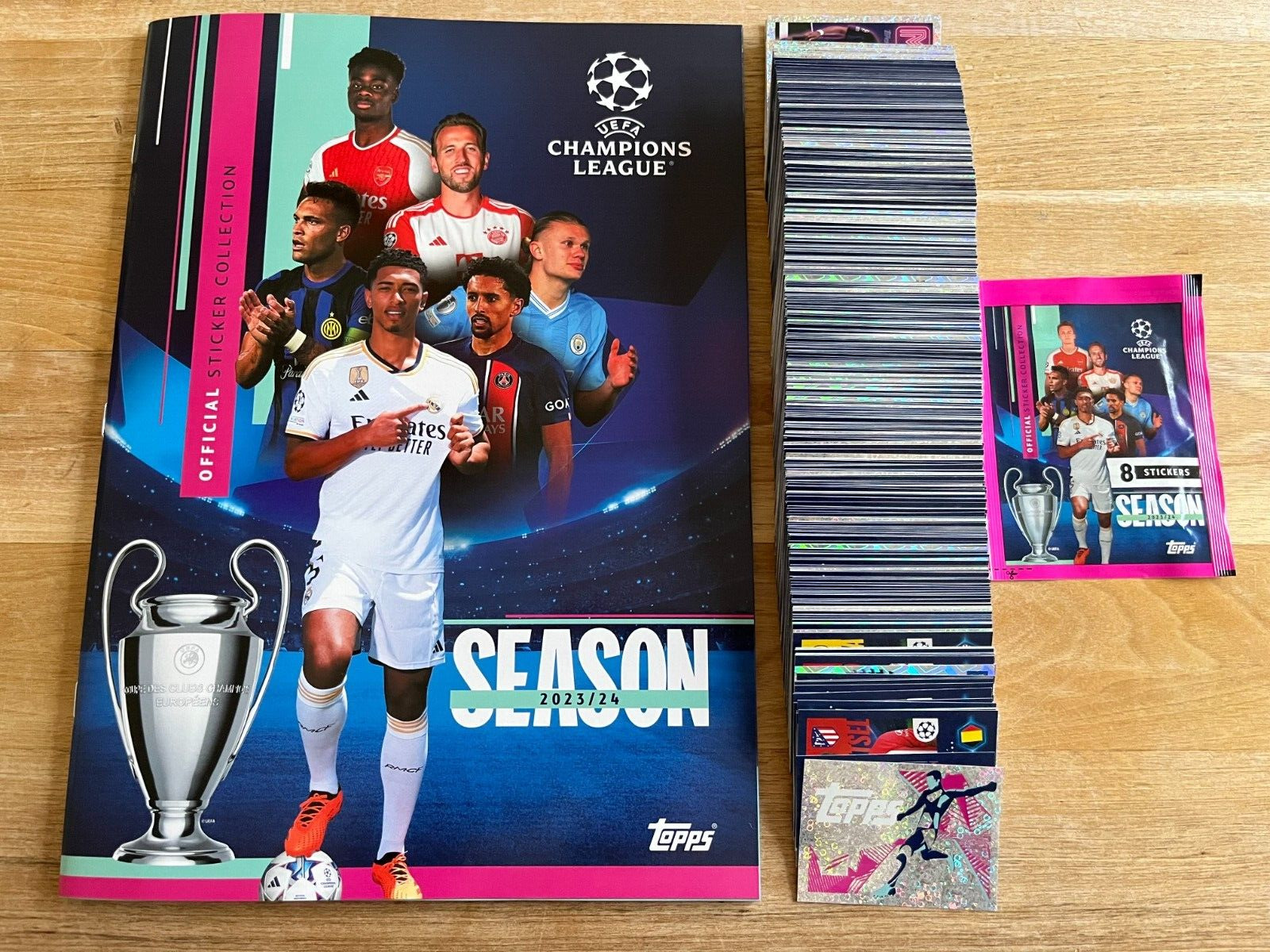 Topps Champions League 2023/2024 Complete Set: 741 Stickers + Album + Bag 23/24