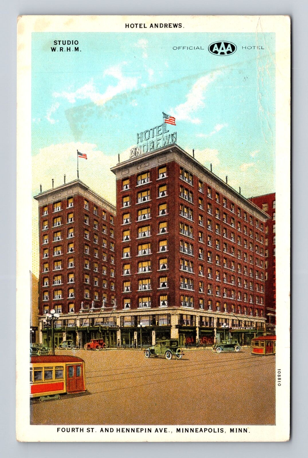 Minneapolis MN-Minnesota, Hotel Andrews, Advertising, Antique Vintage Postcard