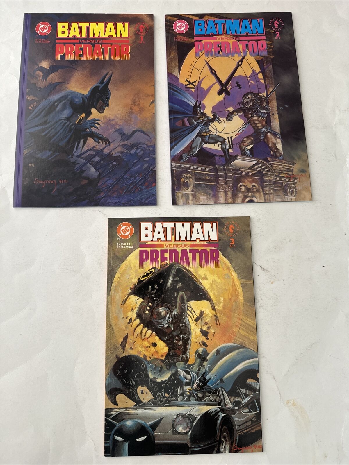 BATMAN vs PREDATOR #1-3 Original Series 1991  DC Dark Horse Suydam Unread