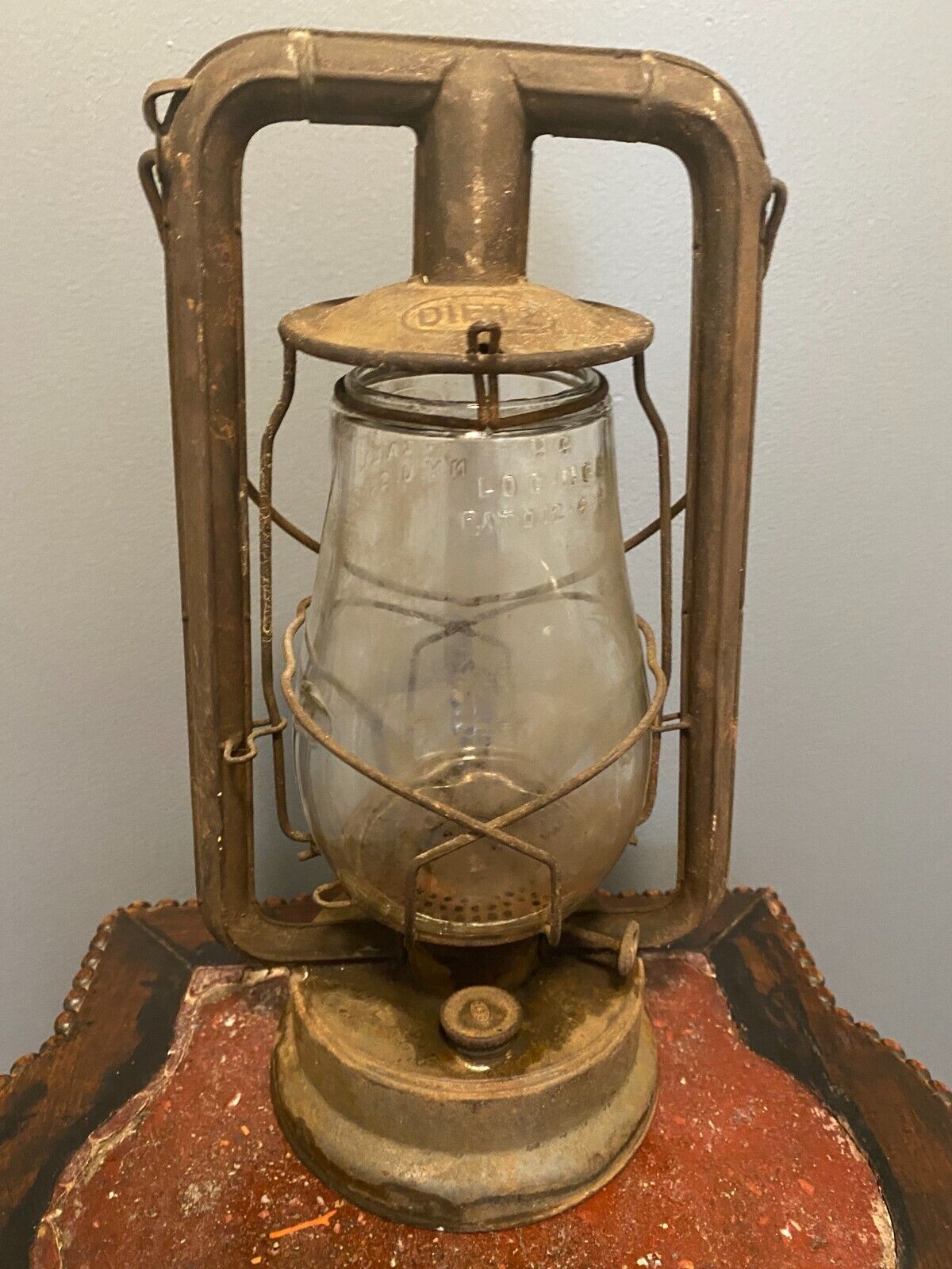 Vintage Dietz Monarch Lantern NY USA w/Clear Dietz Glass Globe