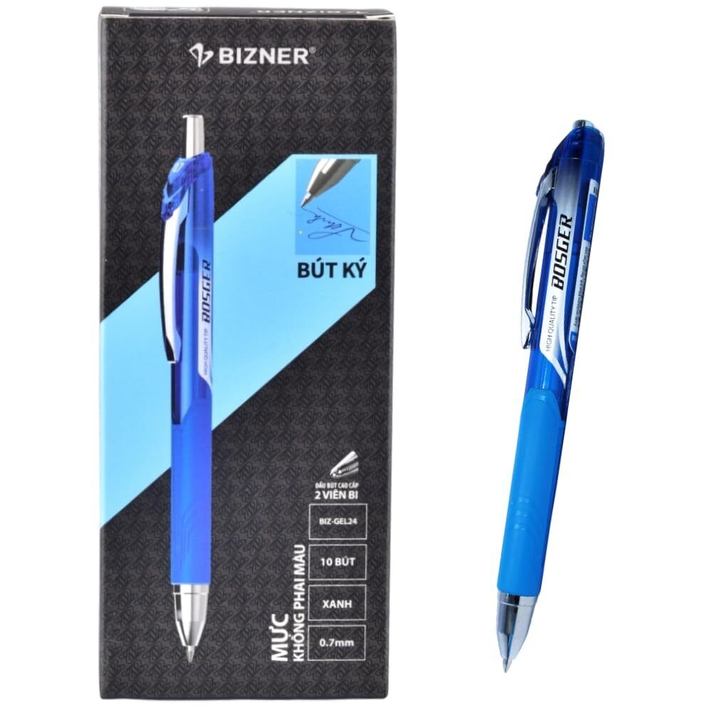 High Grade Gel Pens Blue Ink 0.7mm Fine Point 10 Count Pack Quick Smooth Writ...