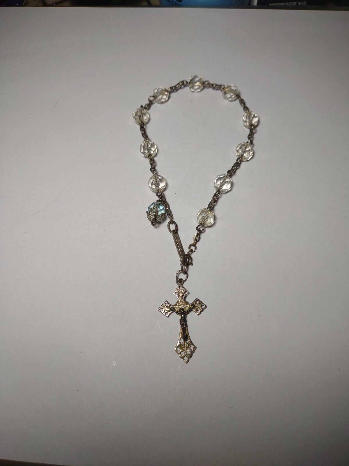 Antique Silver With Glass Rosary