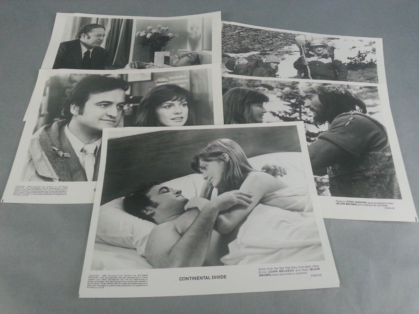 5 Vintage 1981 CONTINENTAL DIVIDE Promotional Publicity Photos John Belushi