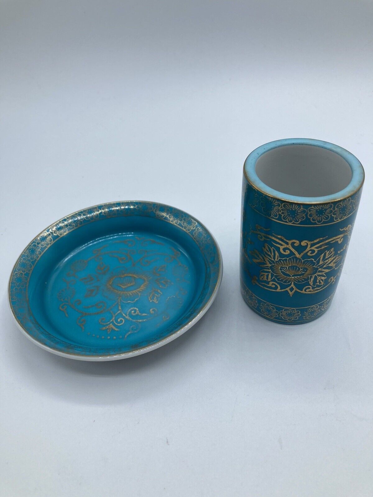 Vintage LJ Porcelain Tumbler / Saucer Or Vase / Under Plate  Made In Japan