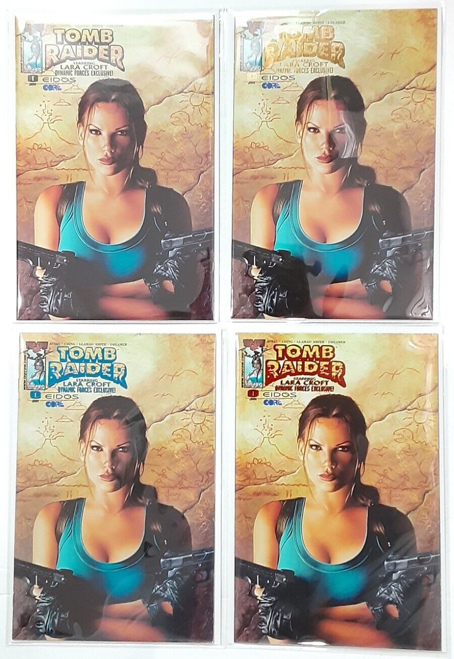 Tomb Raider #0 All 4 DF Variants Lot 2001 UNREAD Top Cow Comic NM Lara Croft COA