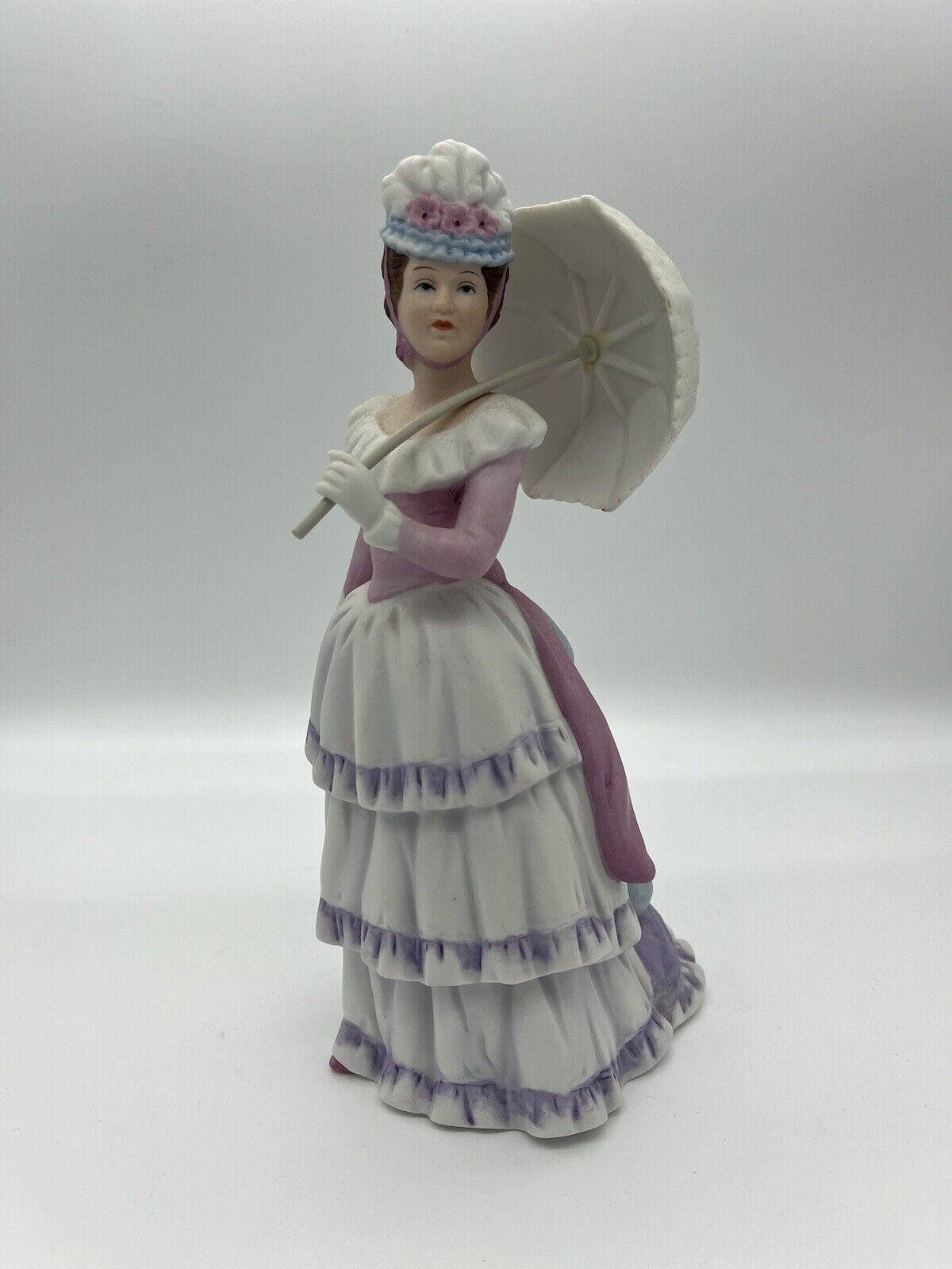 Home Interiors #1431  “Lady With Parasol” Porcelain Figurine 8.5”