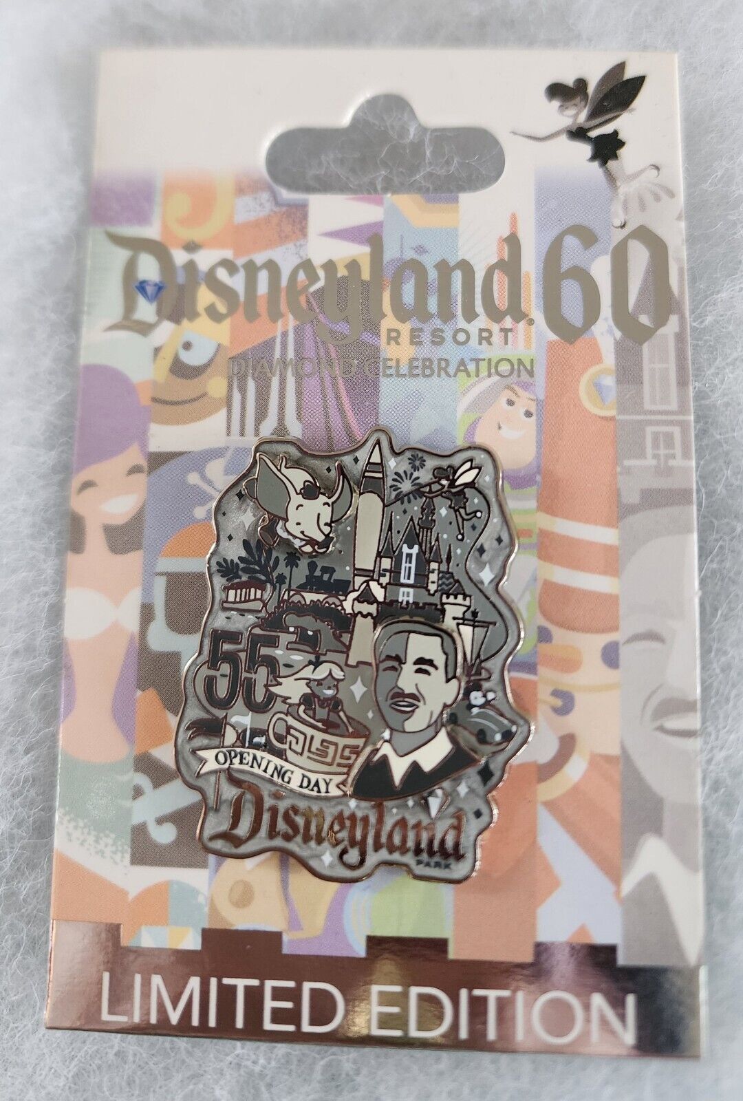 DISNEYLAND DLR~OPENING DAY DECADES~60TH DIAMOND ANNIVERSARY LE PIN~FREE SHIPPING
