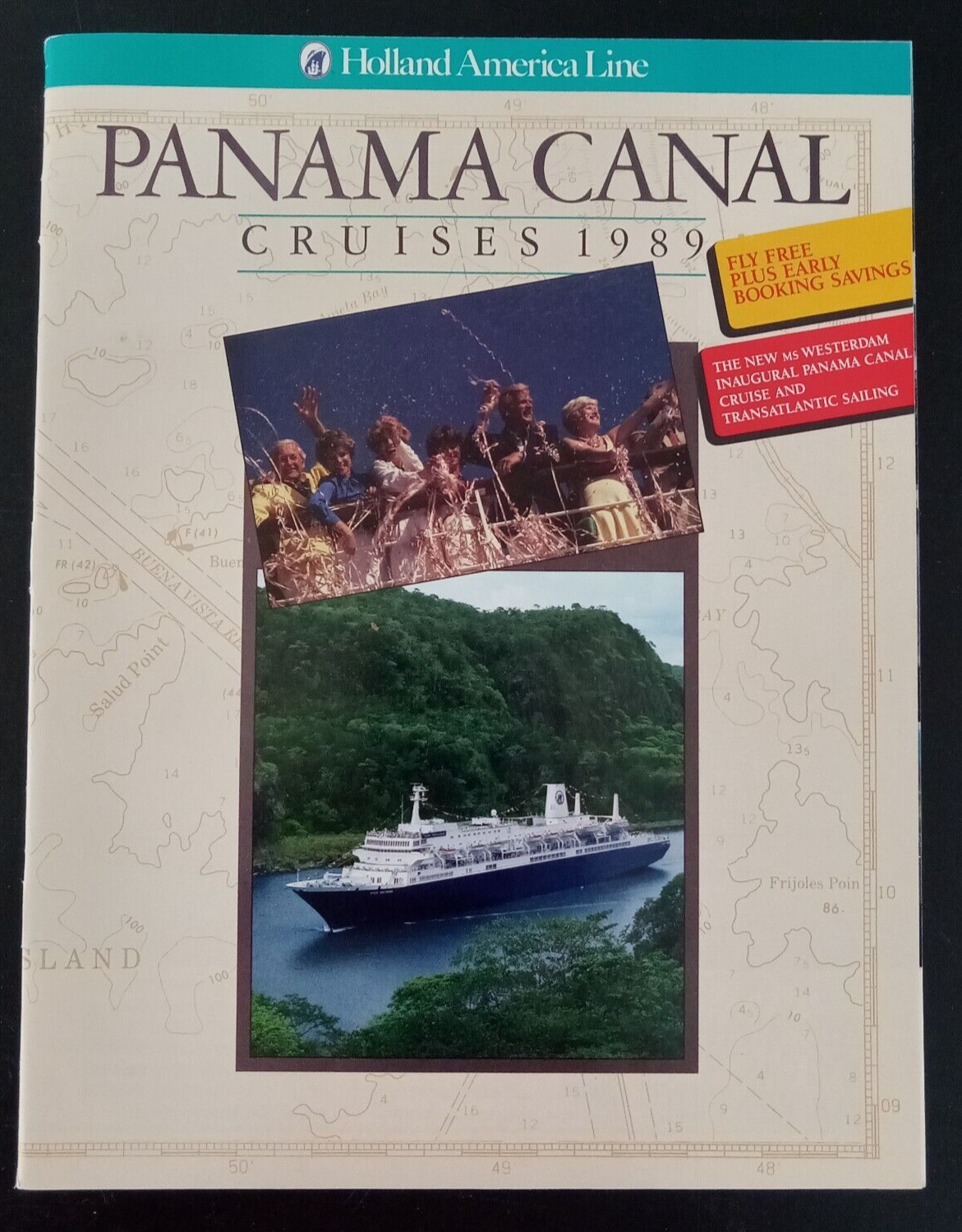 NIEW AMSTERDAM SS ROTTERDAM Holland America Line  Panama Canal Cruises 1989