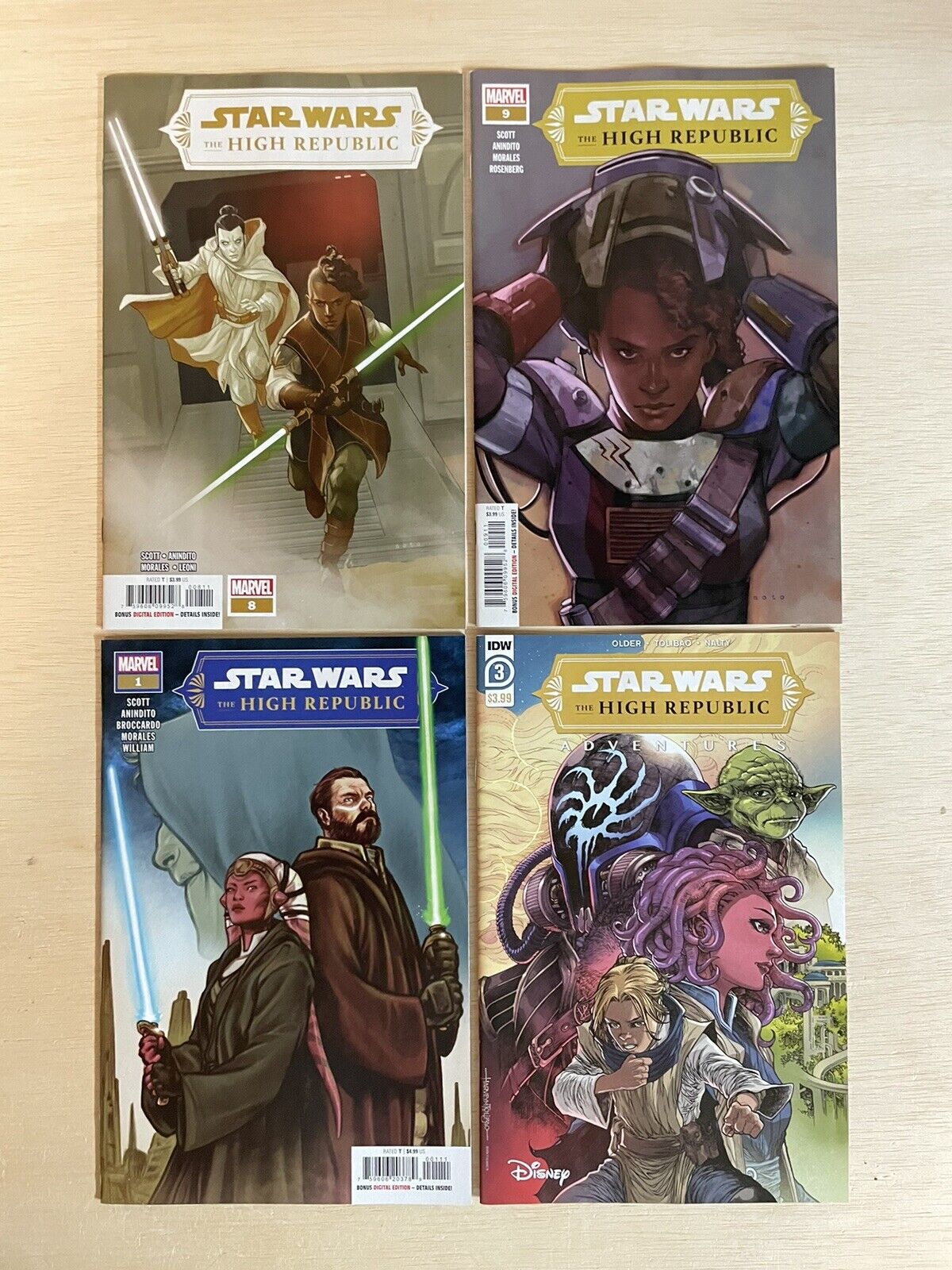 Lot of 4 Comic Books Star Wars High Republic Adventures 1 3 8 9