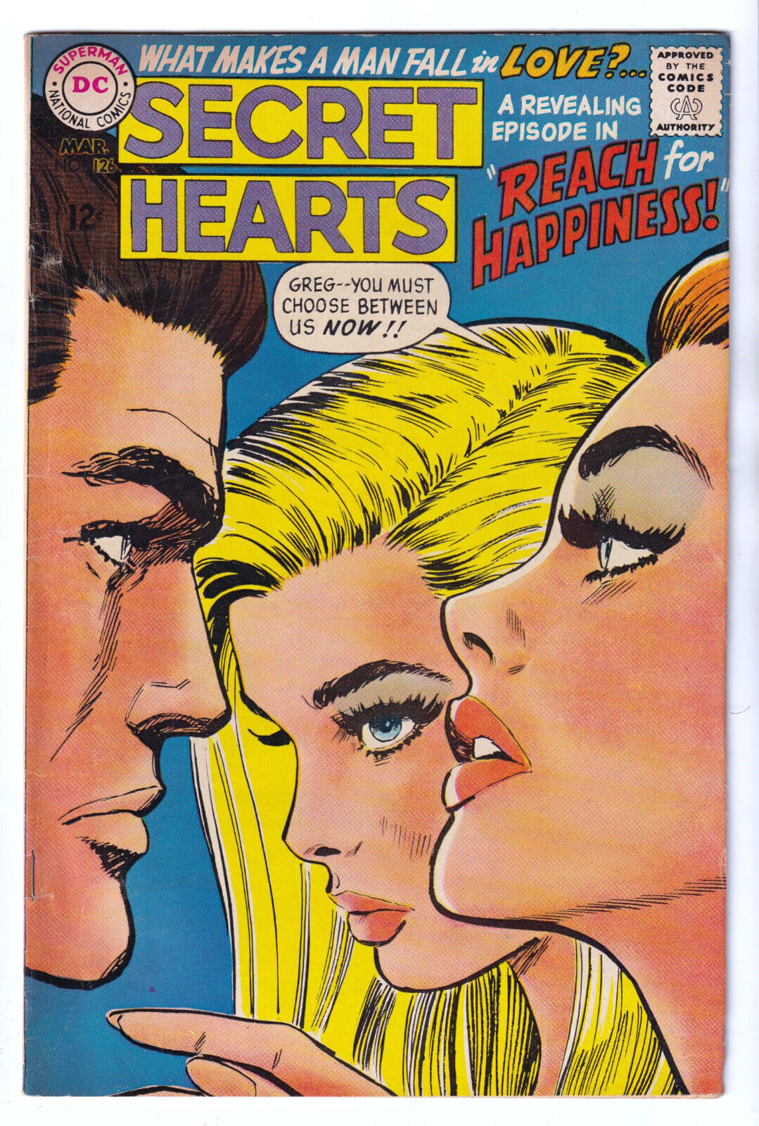 SECRET HEARTS 126 (1968) Great Blonde Cover; VF 8.0