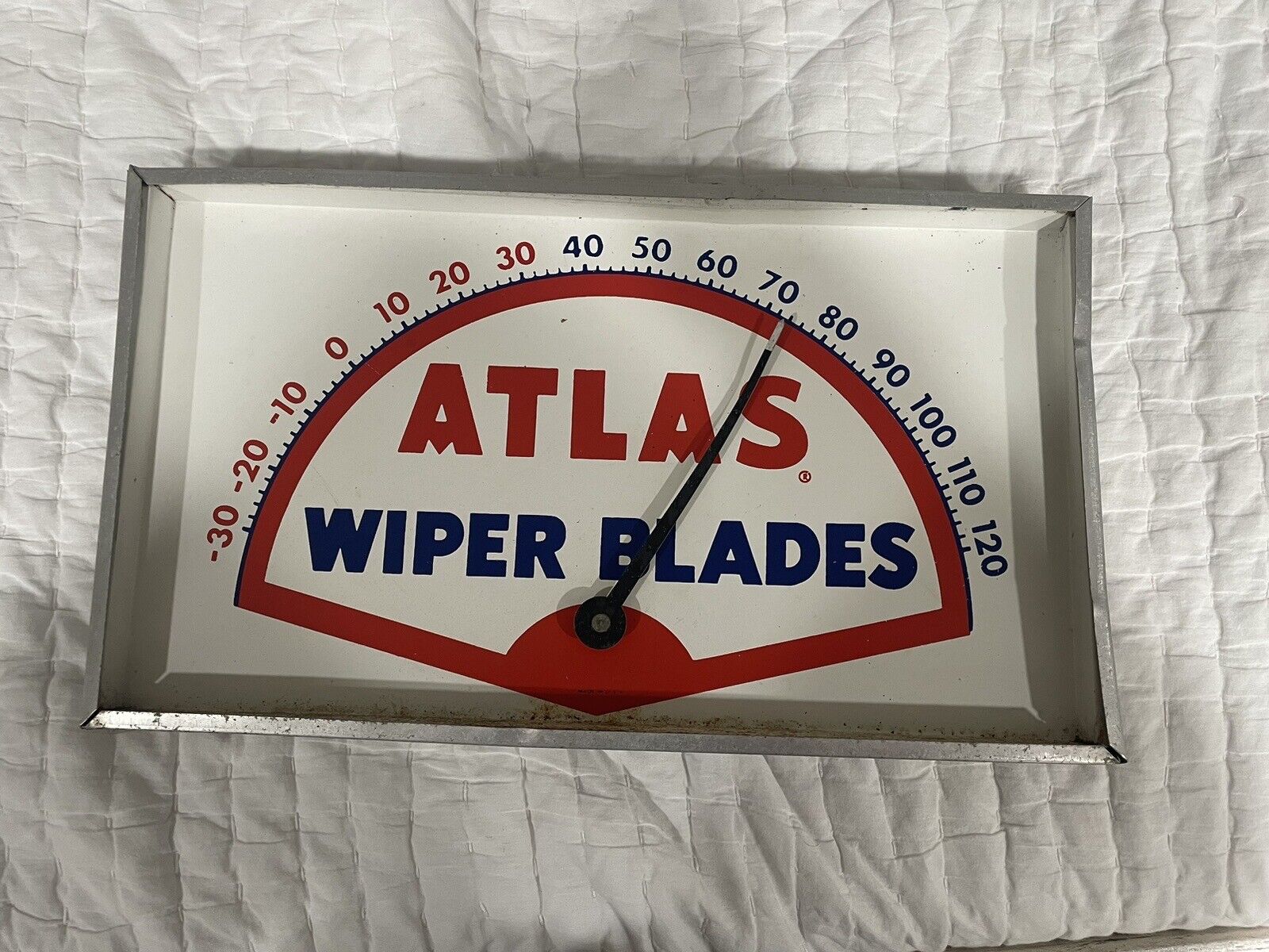 Rare Vintage Thermometer Atlas Wiper Blade Advertising Thermometer