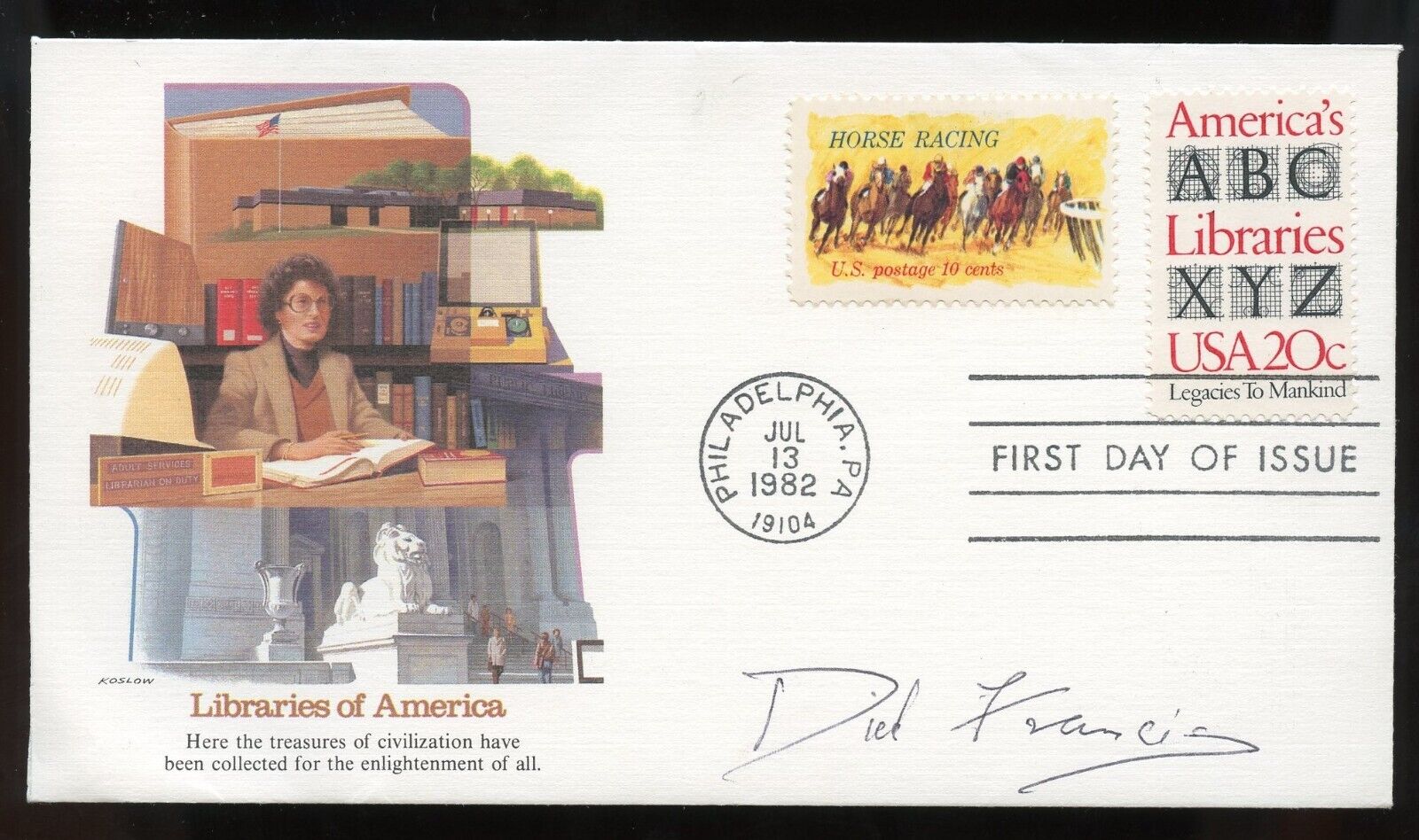 Dick Francis d2010 signed autograph auto Steeplechase jockey & Crime Writer FDC