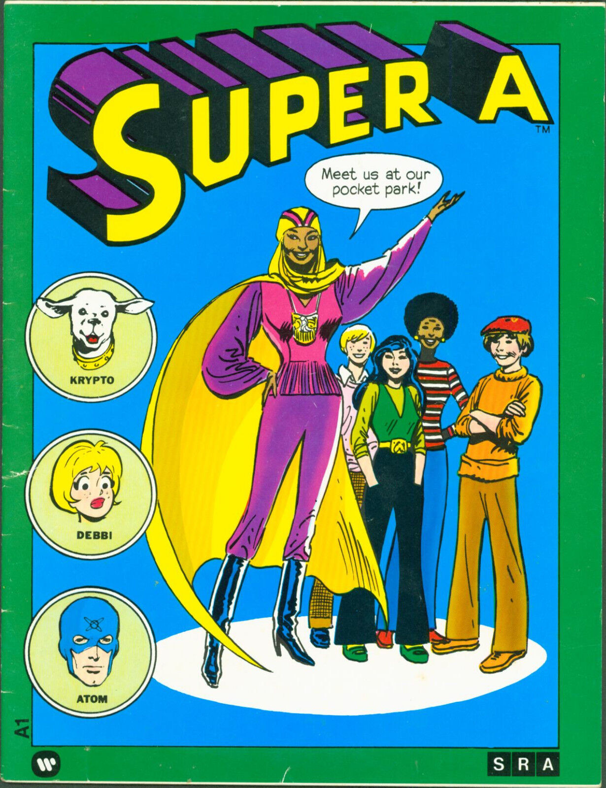 Super A1 1977 DC Comics Scholastic educational comic rare Atom Krypto MBX69