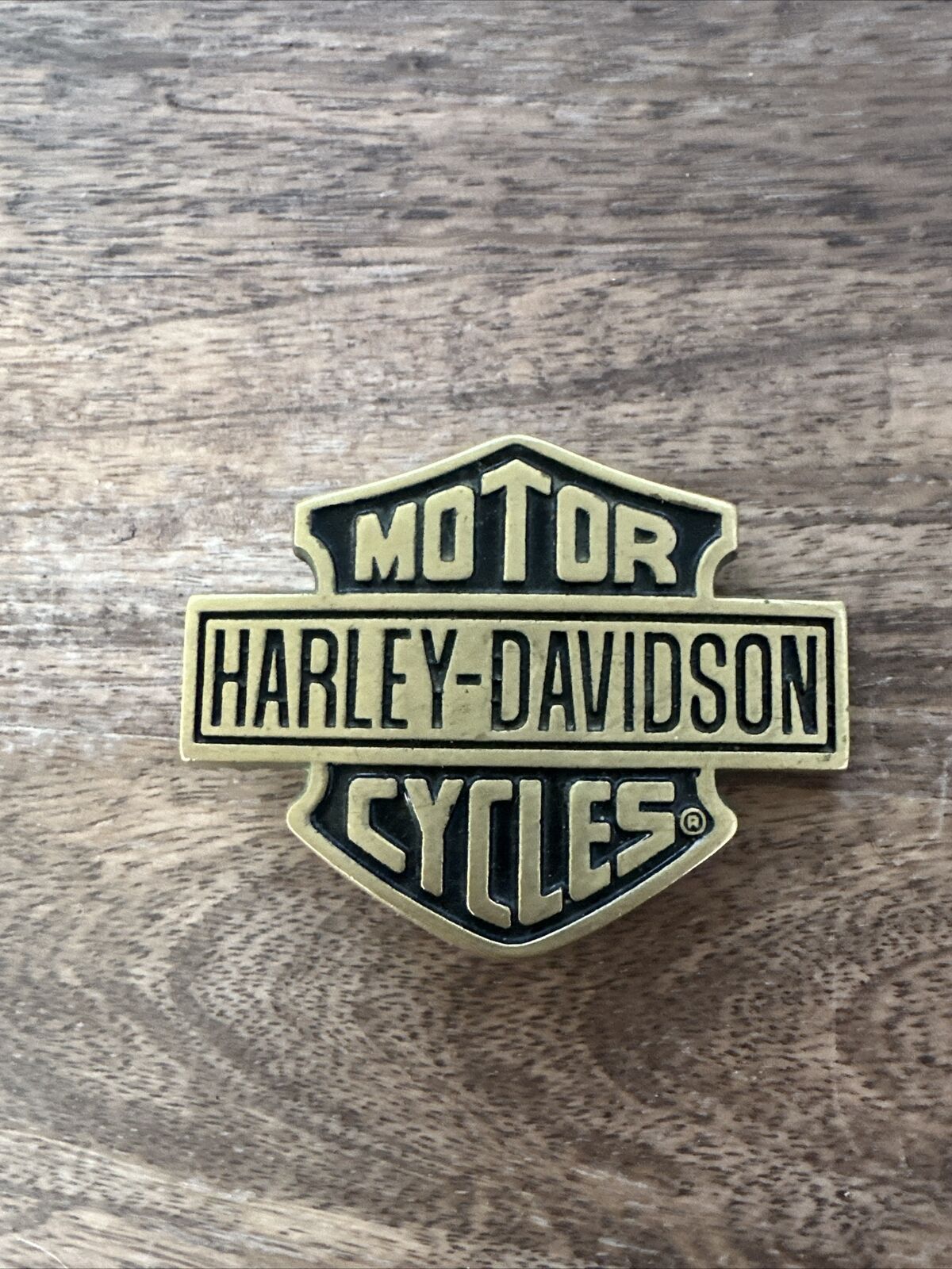 Vtg 1991 Harley-Davidson Logo Belt Buckle Motorcycle Solid Brass by Baron