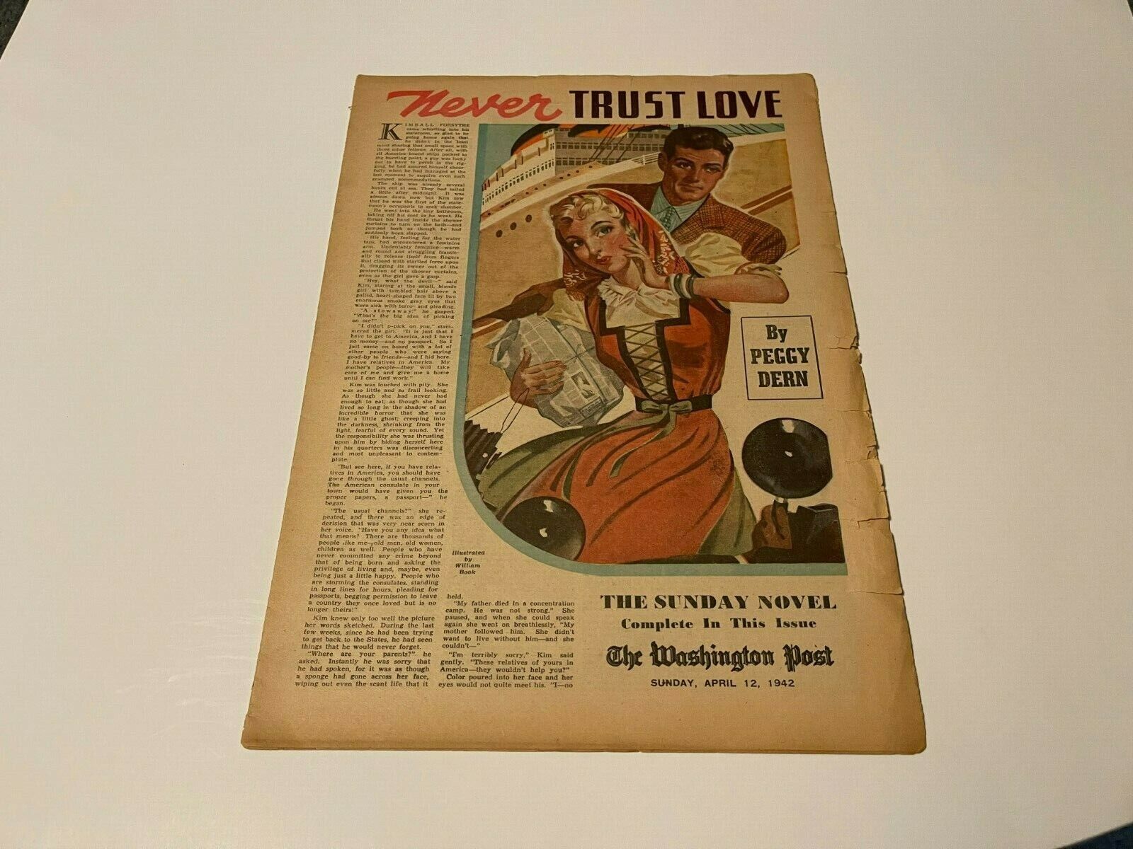 never trust love, 1942 washington post sunday novel, peggy dern, april 12 1942
