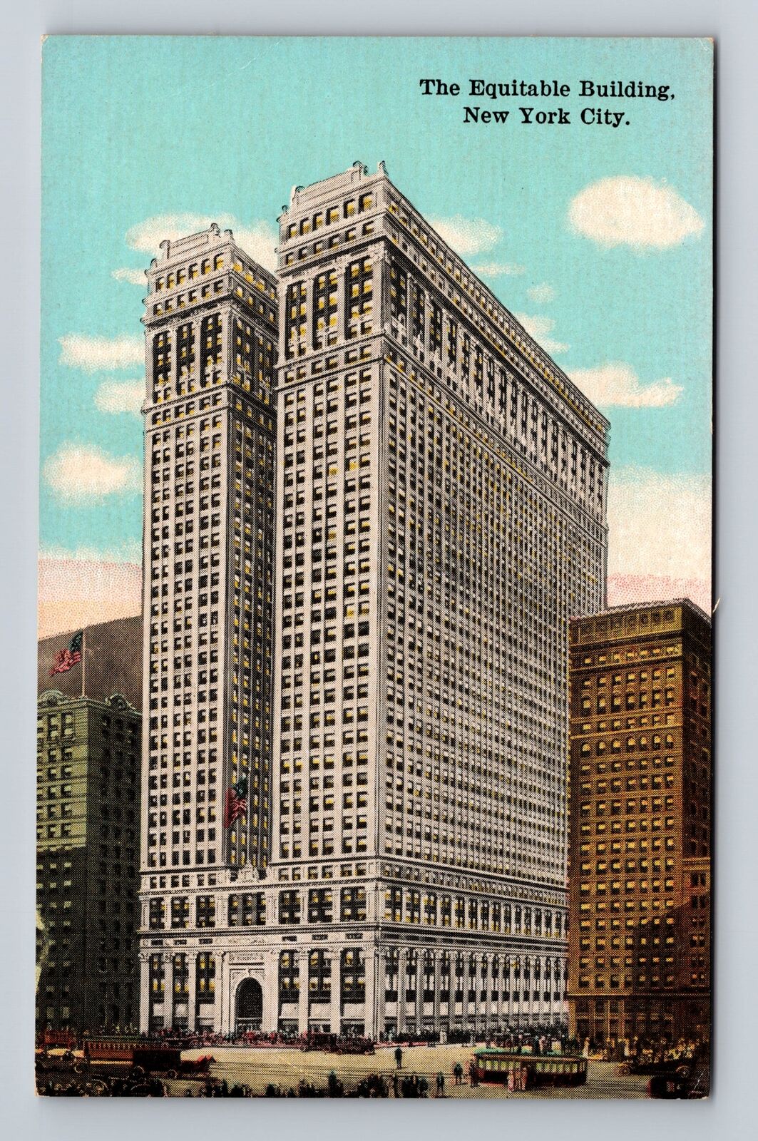 New York City, Scenic View Equitable Building, Antique Souvenir Vintage Postcard