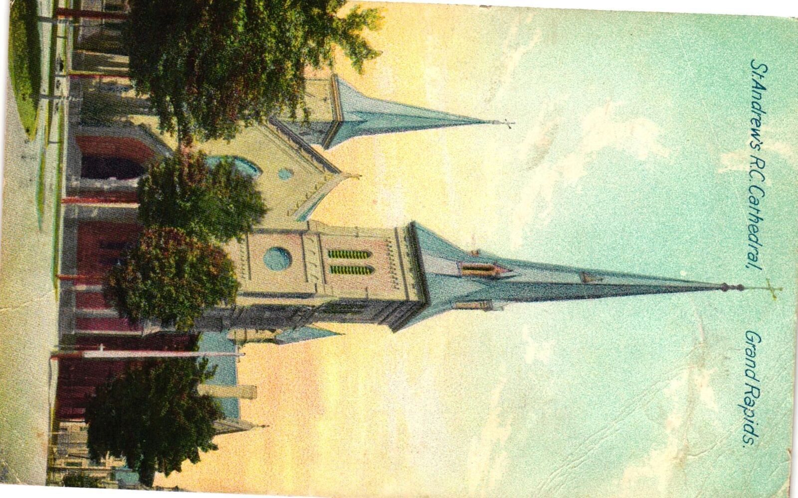 Vintage Postcard- St. Andrew's R.C. Cathedral, Grand Rapids.