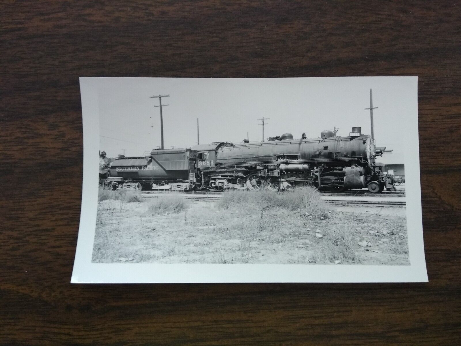 ST82 Steam Train Photo Vintage SP Southern Pacific, ENGINE 3686, COLTON, CA 1947