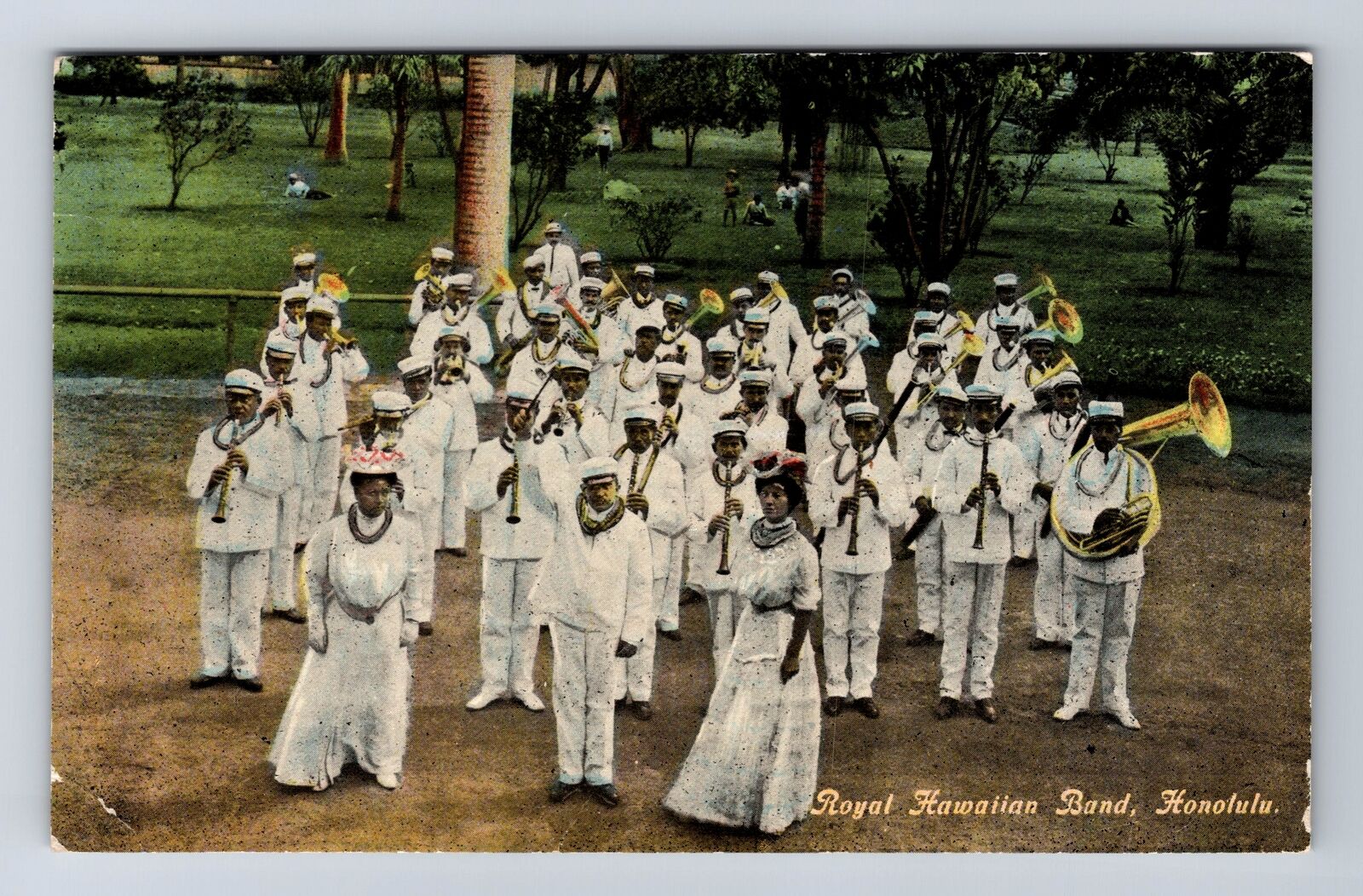 Honolulu HI-Hawaii, Royal Hawaiian Band, Antique, Souvenir Vintage Postcard