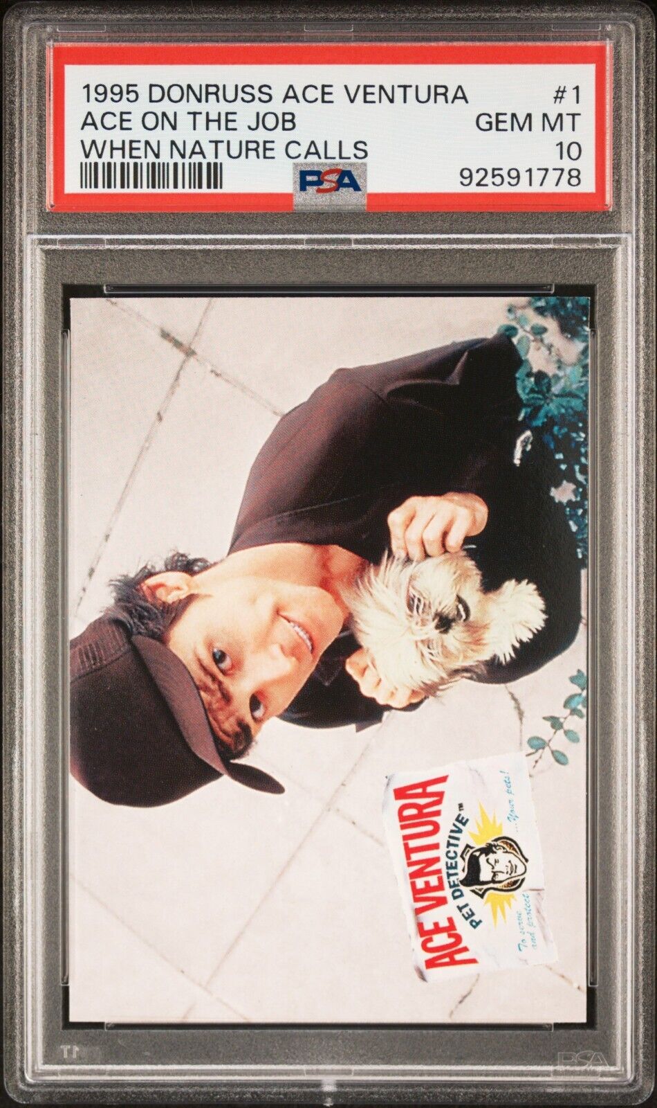 1995 Donruss Ace Ventura Nature Calls Pet Detective PSA 10 Jim Carey RC #1 POP 2