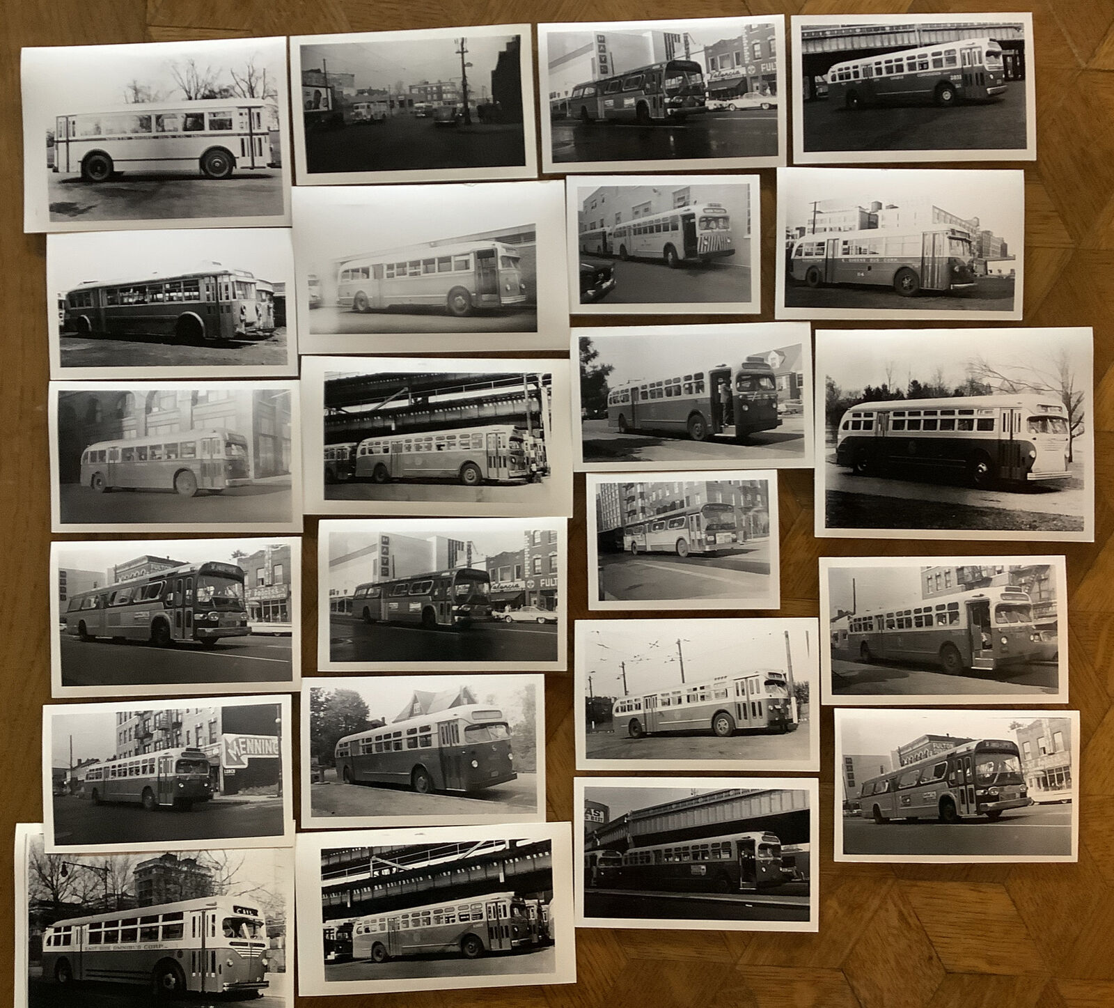 1940/50/60s 20 VTG BUS BUSES BROOKLYN QUEENS MANHATTAN NEW YORK CITY PHOTOS