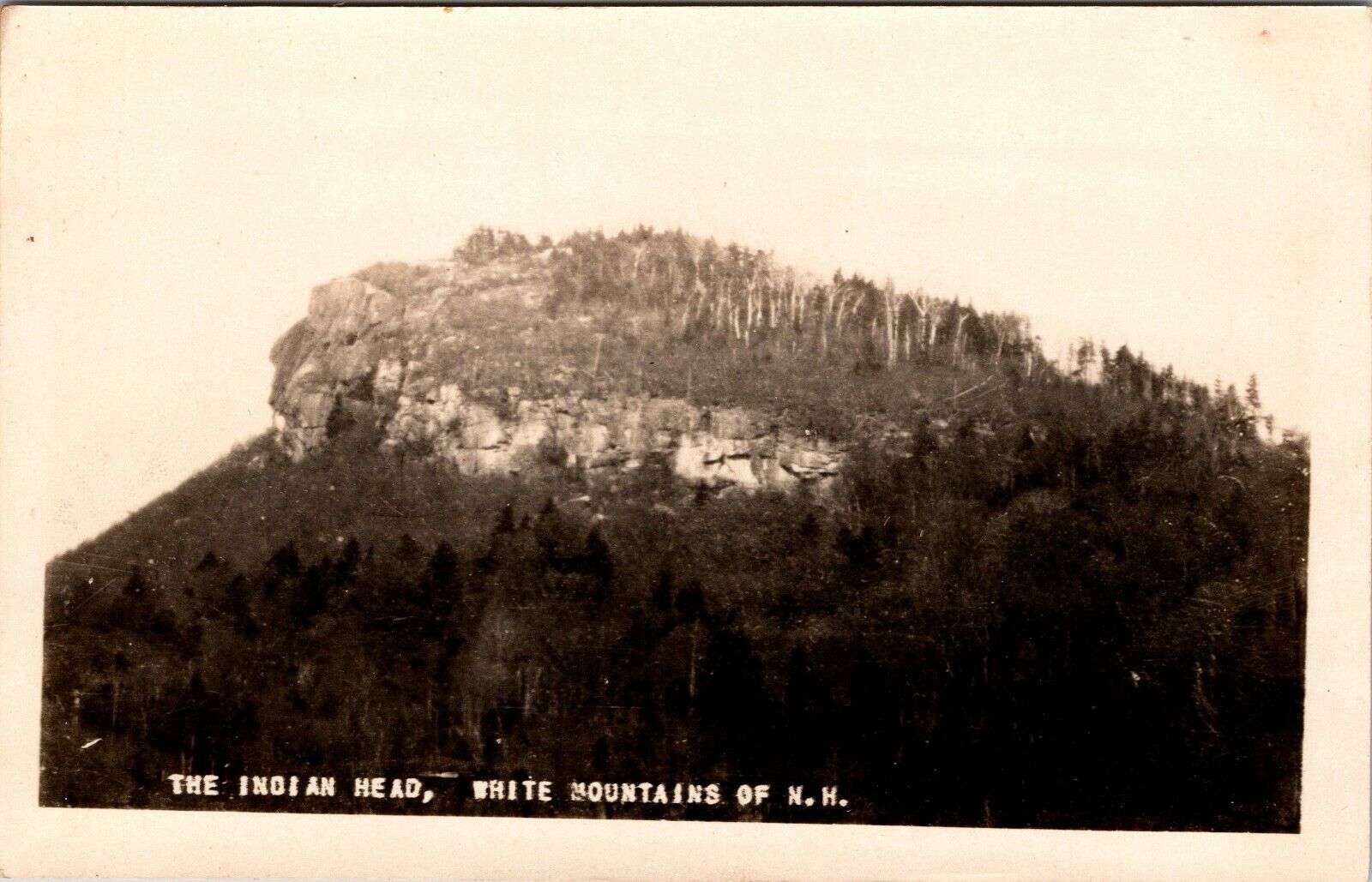 The Indian Head White Mountains Of New Hampshire Antique Postcard RPPC