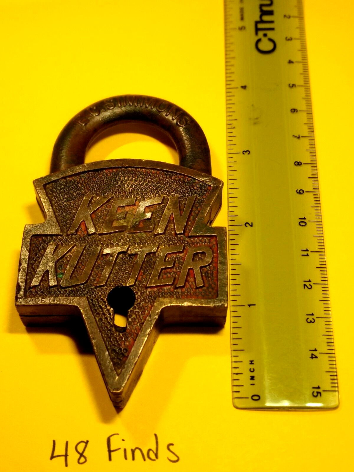 Brass E C Simmons Keen Kutter Lock Padlock Tool Advertising Lock Lot#8