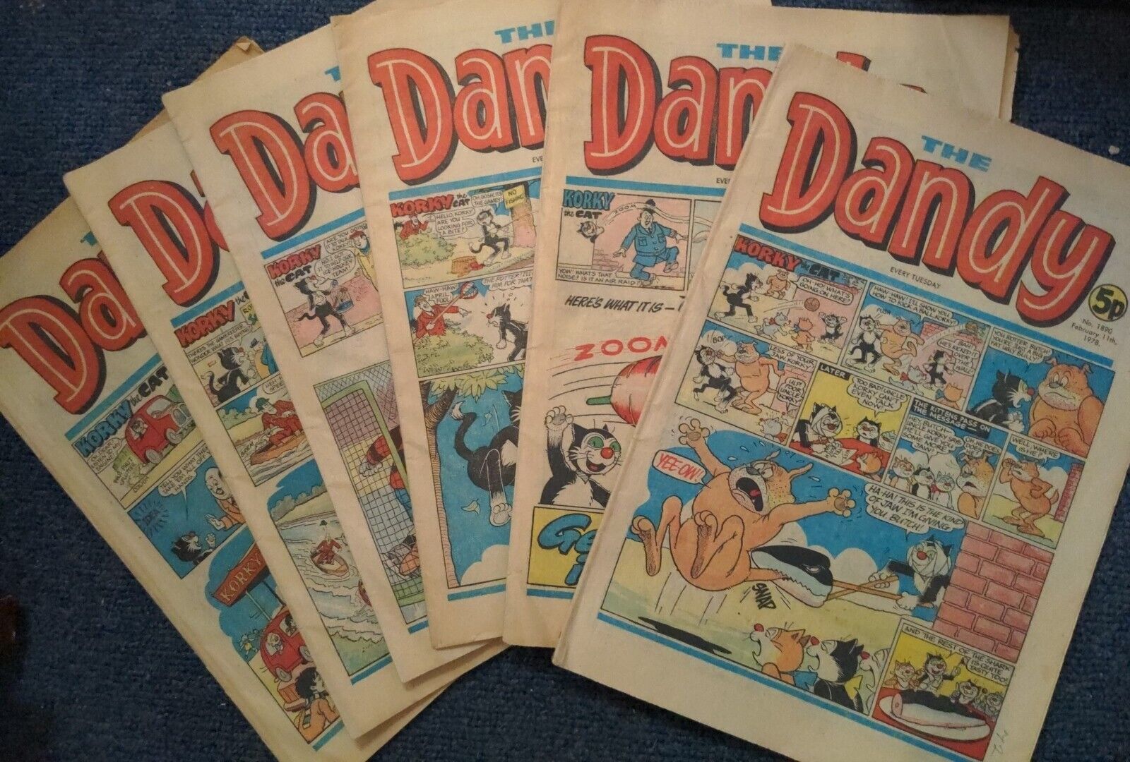 Lot of 6 The DANDY comic vintage 1978 UK/Ireland 1890 1895 1897 1898 1899 1900