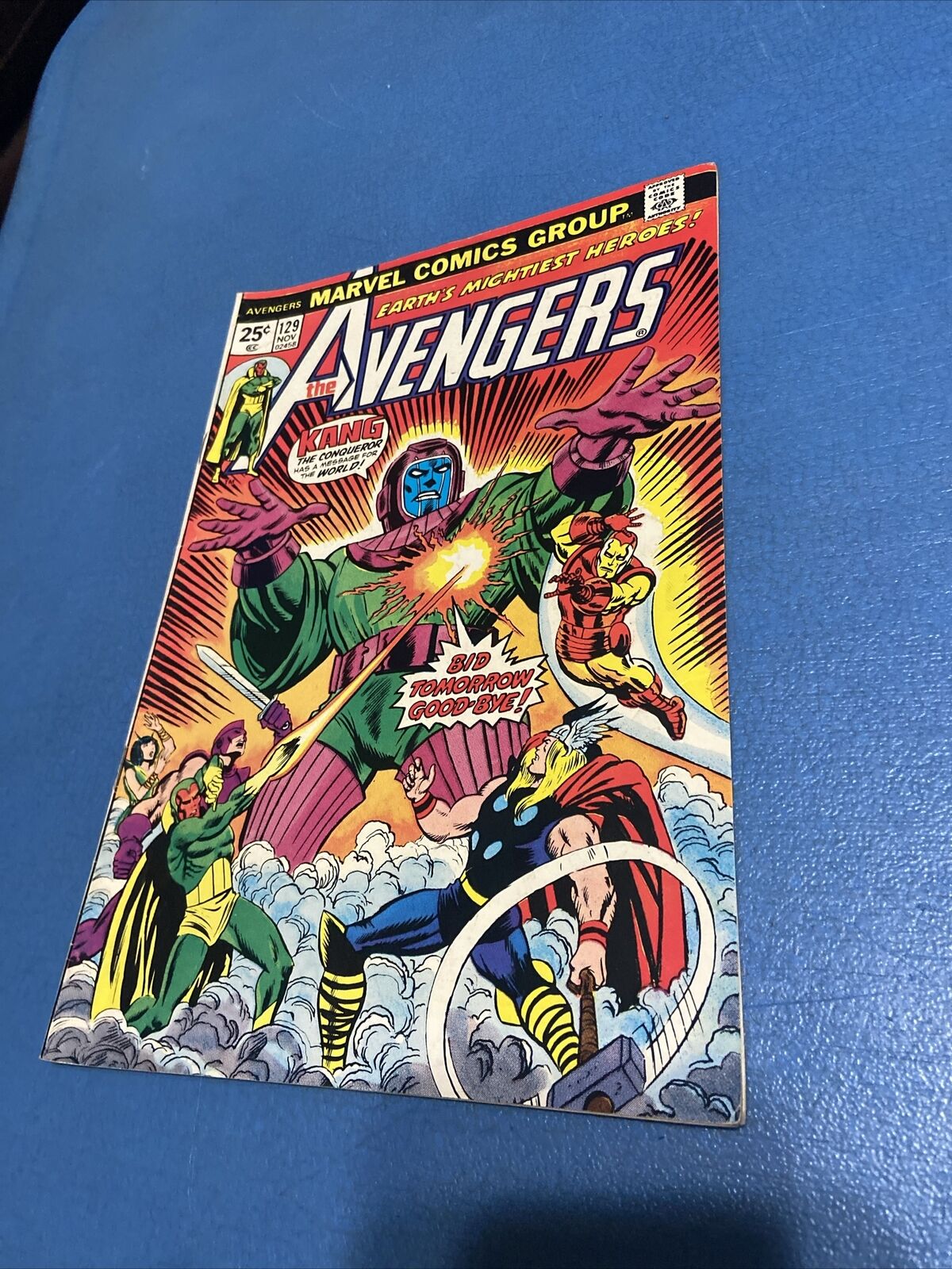 Avengers #129 1st Appearance Amenhotep Kang Marvel w/ MVS Marvel 1974 FN-