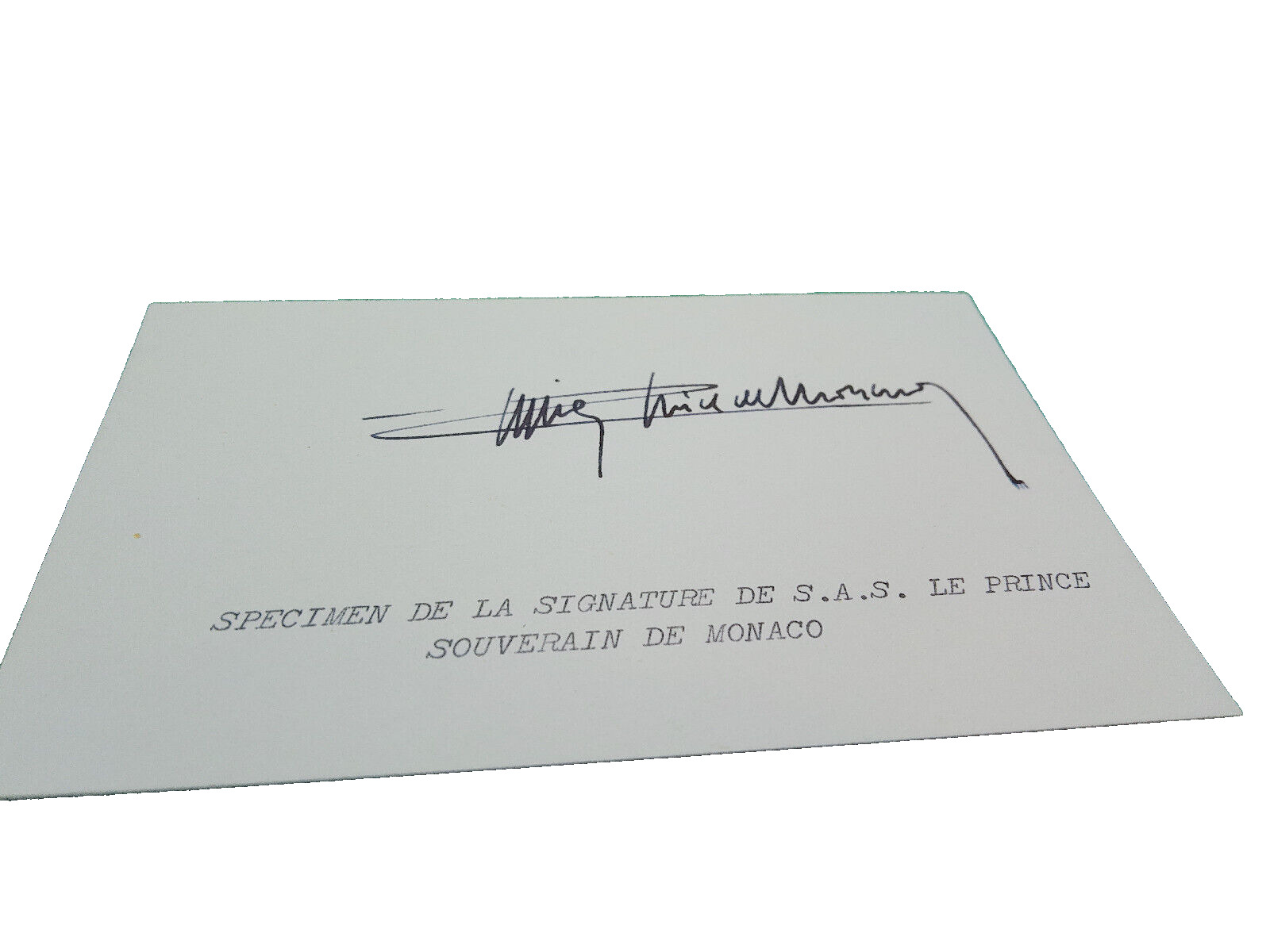 Prince  Rainier III Monaco Grace Kelly husband autograph signed