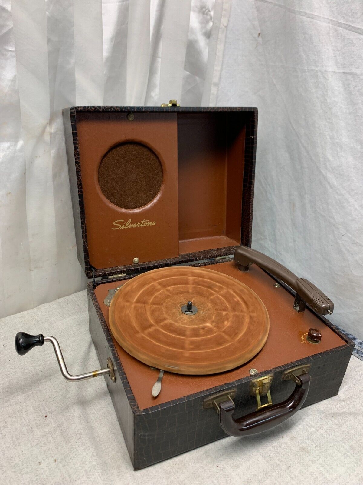 Sears Silvertone 432101 Antique Record Player Gramophone Phonograph Hand Crank
