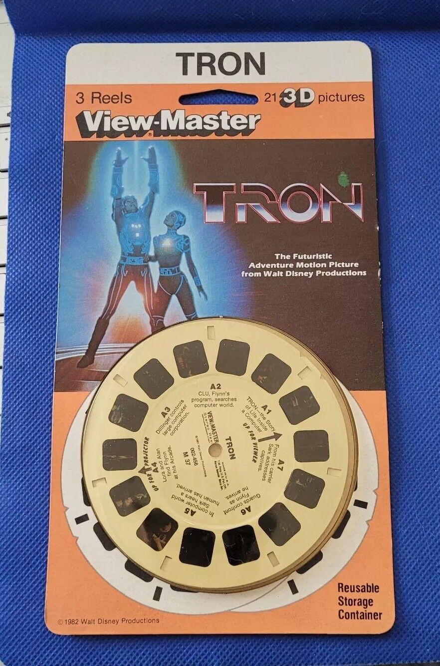 Rare Disney\'s M37 TRON Sci-Fi Movie view-master 3 Reels blister pack reel set