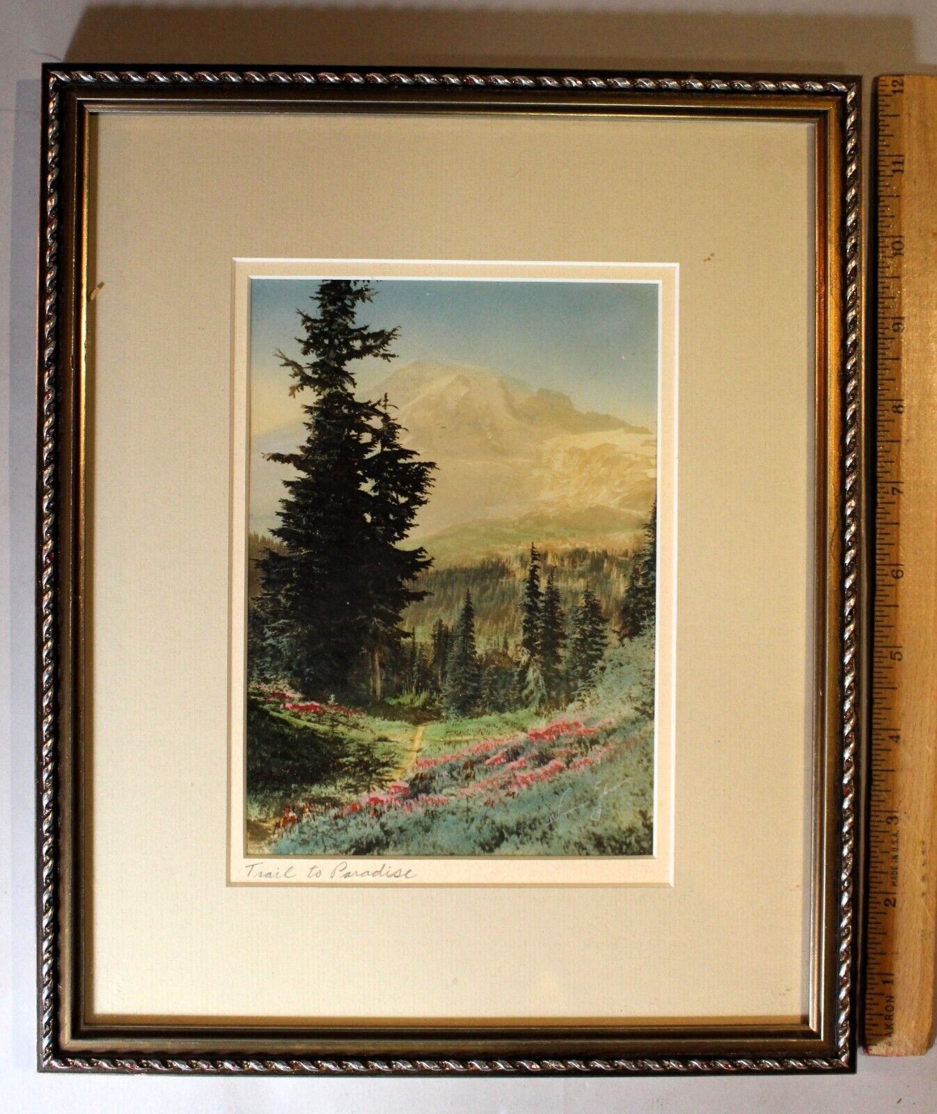 Fine Norman Edson Signed Handcolored Mt. Rainier Photo \