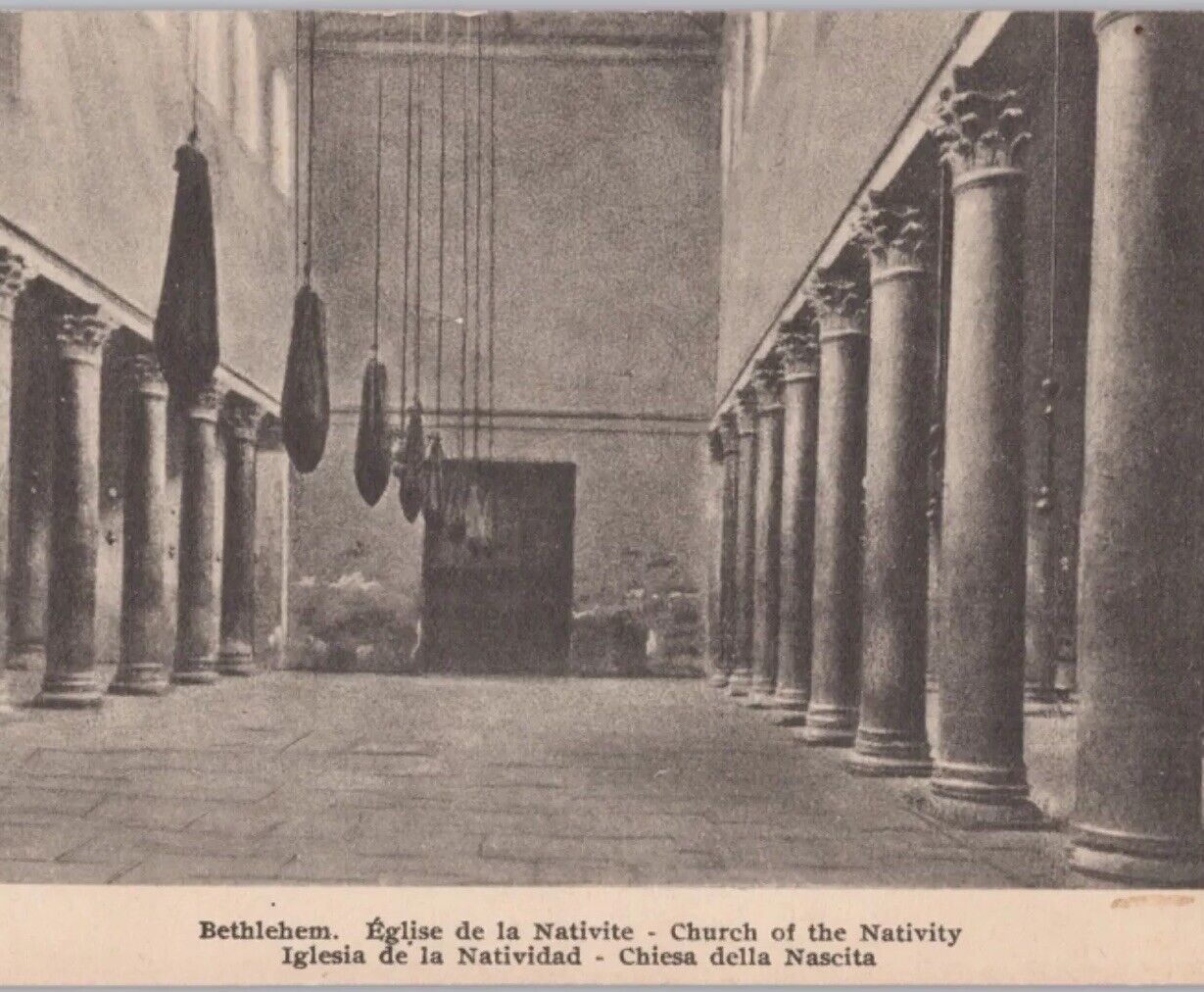 Bethlehem Eglise de la Nativete Church of the Nativity 1900 VTG B&W Postcard 218